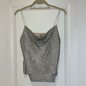 Alice + Olivia sequin chainmail tank top. Brand new with tags. Size XS.